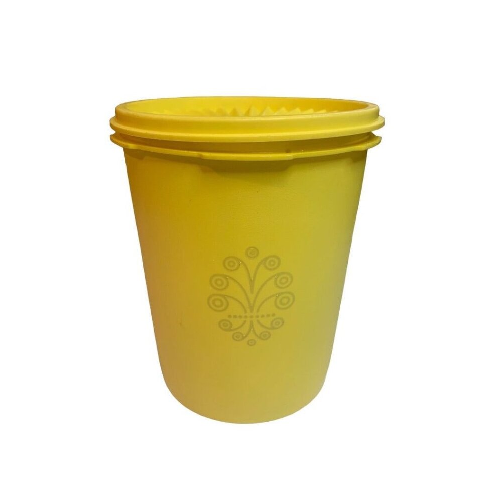 Tupperware Nesting Canister Yellow 809-6 Starburst Lid 810-25 6.5"h